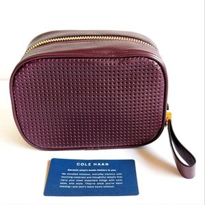 Cole Haan Cosmetic Case Perforated Leather 💕 Wine Tasting Grand Series Bordeaux